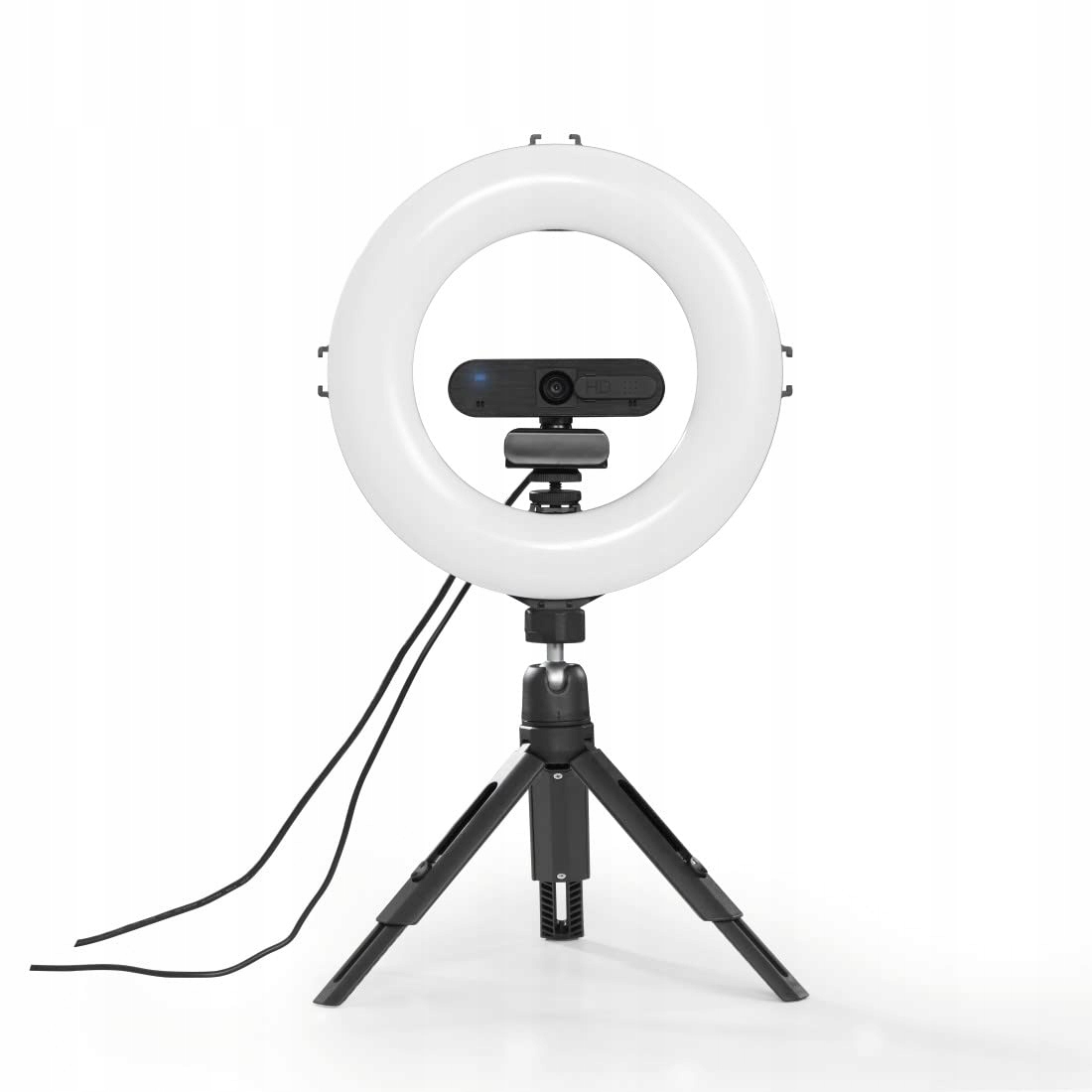 HAMA Lampa Pierścieniowa LED 21cm Statyw Telefon Selfie Wideo Fotografia — miniatura 3