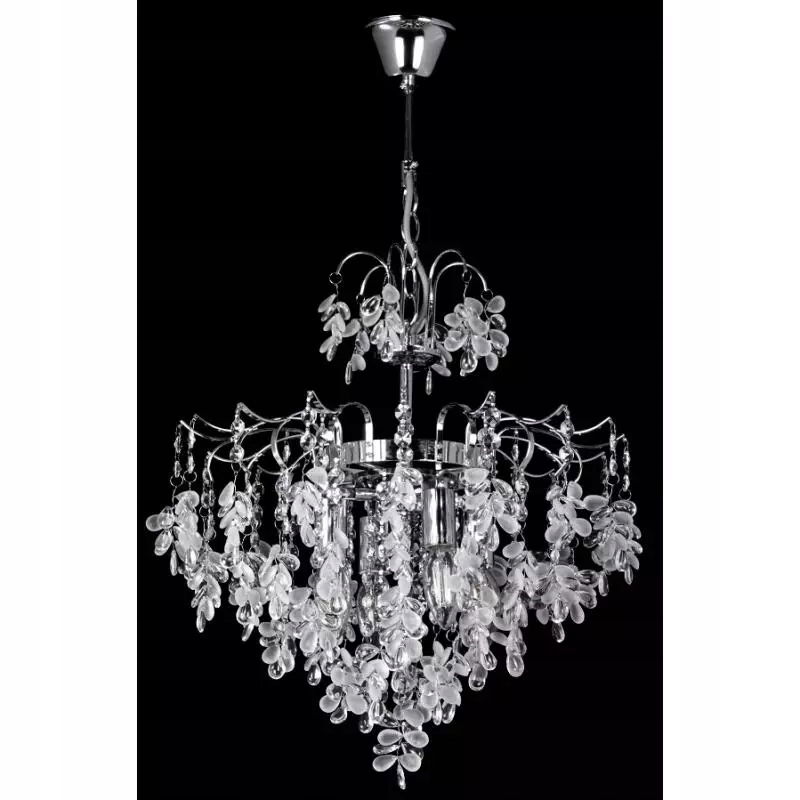 Palácový lustr glamour chromový s krystaly do salonu krásy E14