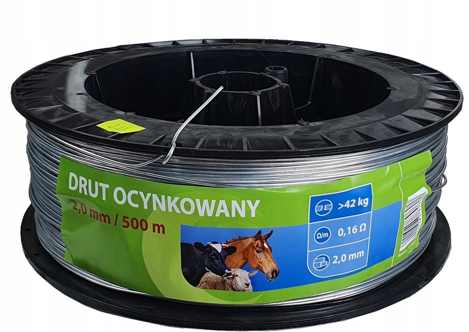 Plotový Drát Pastucha Pozink 2,0 MM 500 M