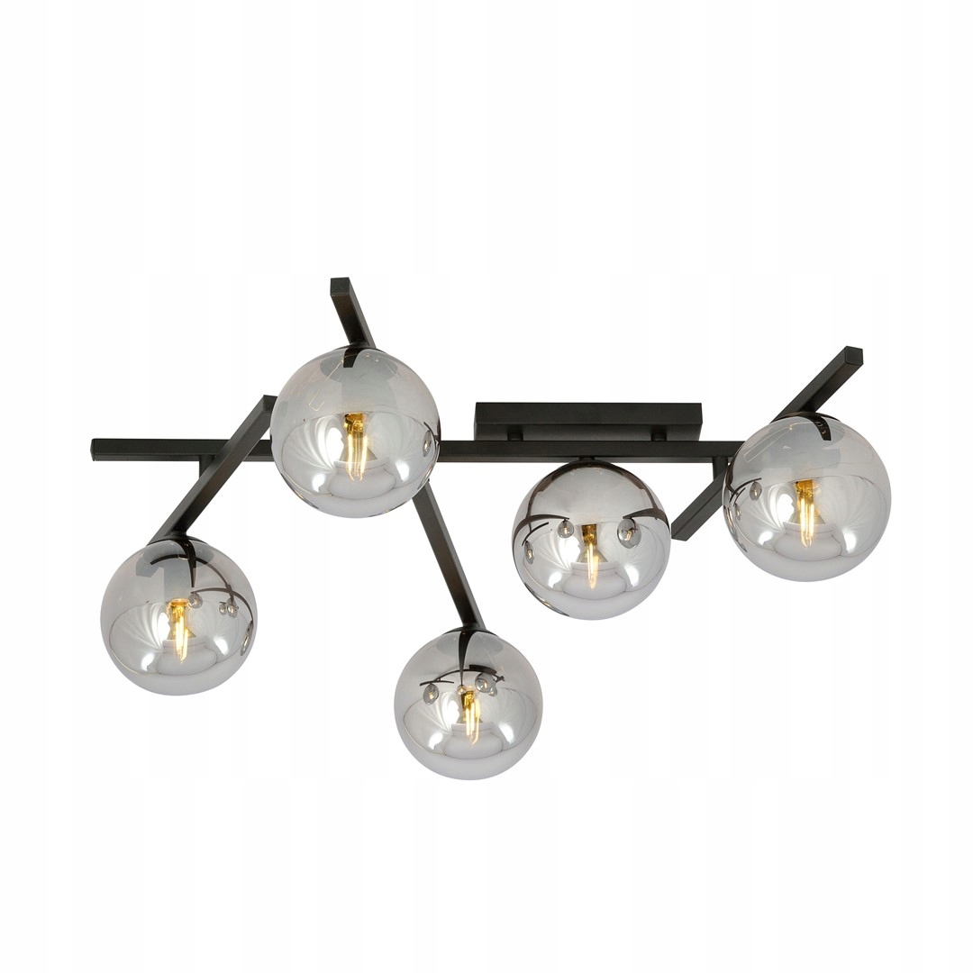 Stropná lampa Emibig 5xE14 40W Smart 5 Black/graf