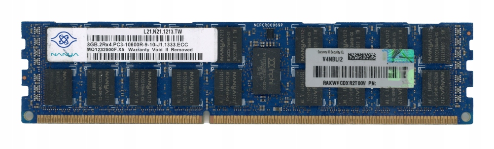 Nanya 8GB DDR3 2Rx4 PC3-10600R 1333MHz Ecc Registrovaná
