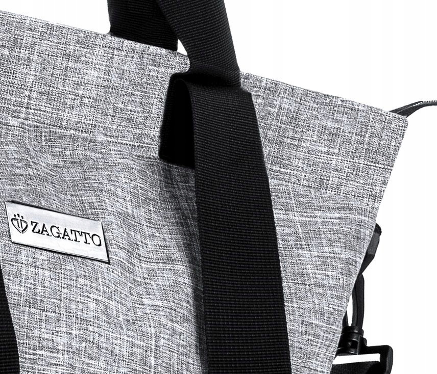 ZAGATTO Shopperka torba damska duża torebka szara shopper pojemna na ramię Model ZG 622