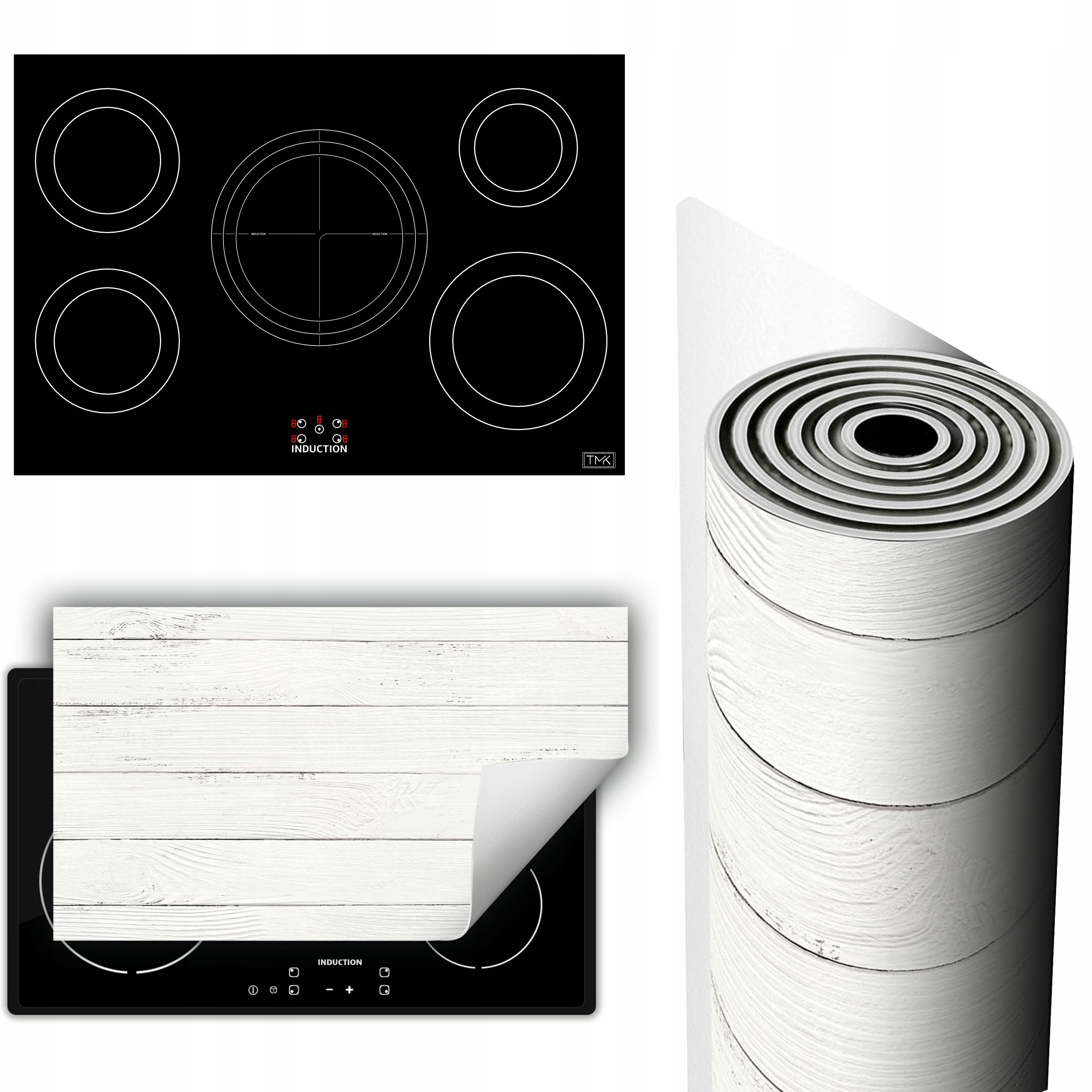 Vinylová Podložka Ochrana Kuchyňské Desky 90x52 bílá dřevo