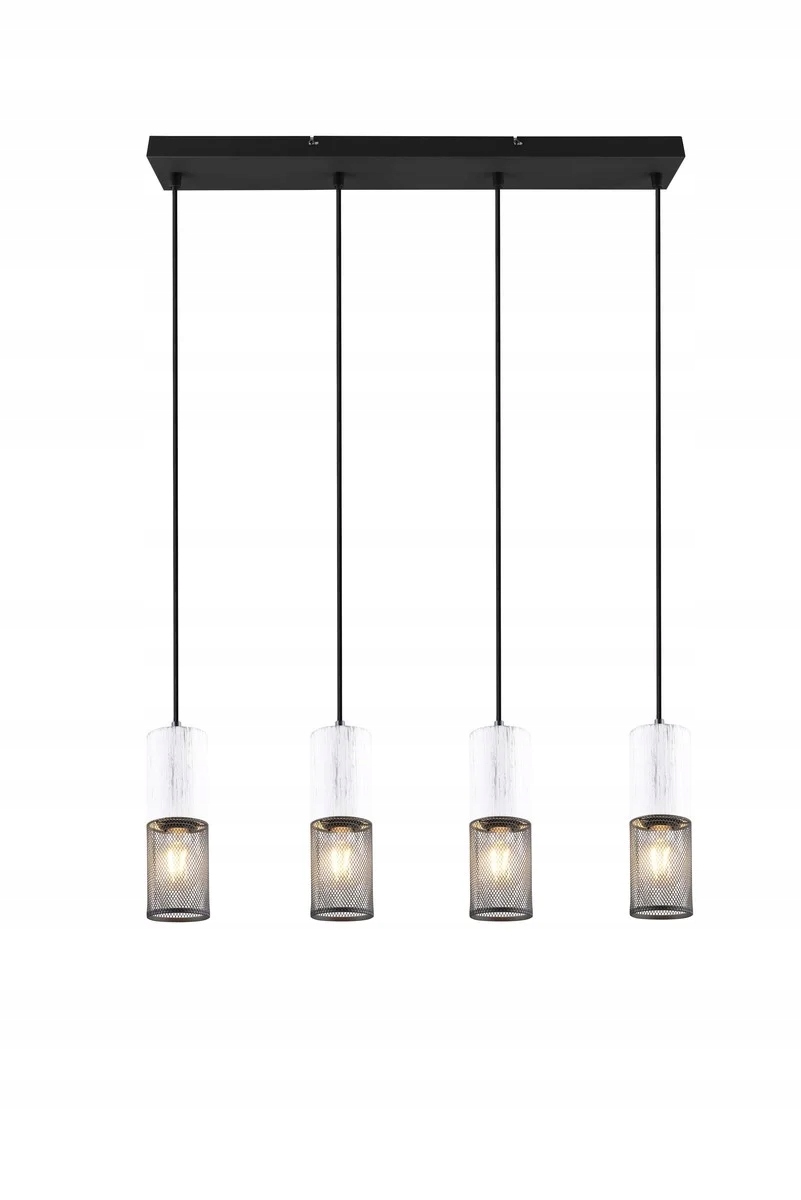 Závesná lampa Trio Tosh čierna 4xE27 40W, moderná regulácia