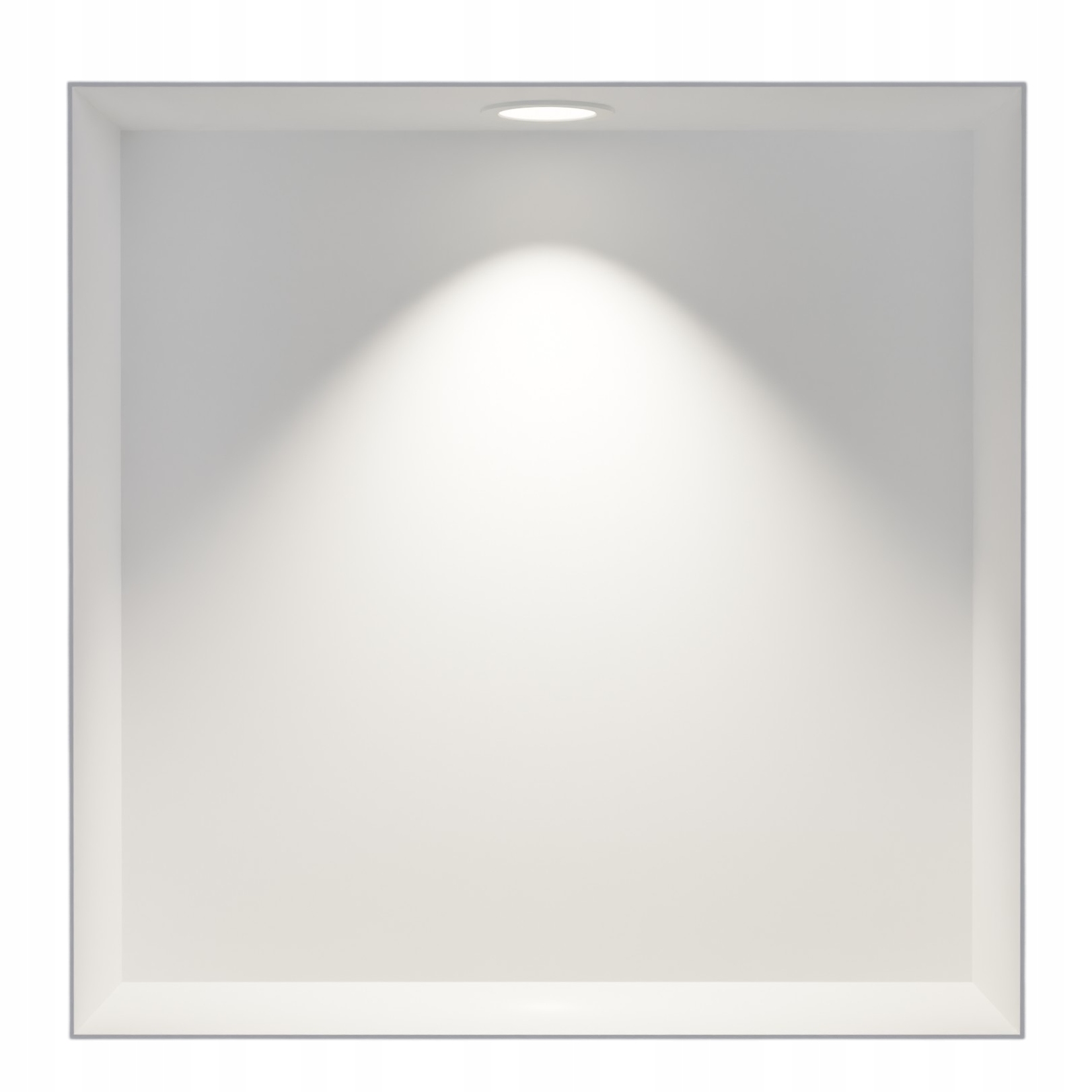 Półka wnękowa podtynkowa bez rantu biała 30x30 1xLED oprawka biała