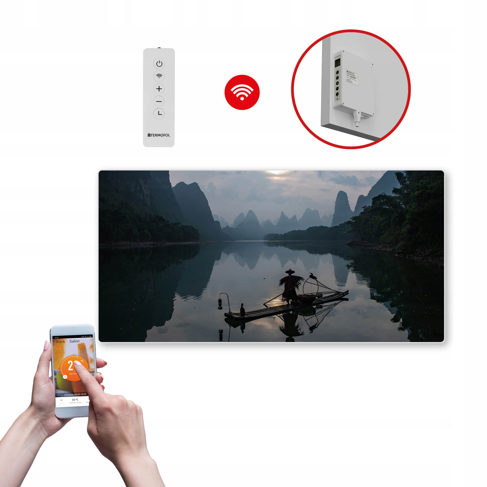 Dekoračný infračervený Ohrievací Panel s výkonom 700 W a Wifi