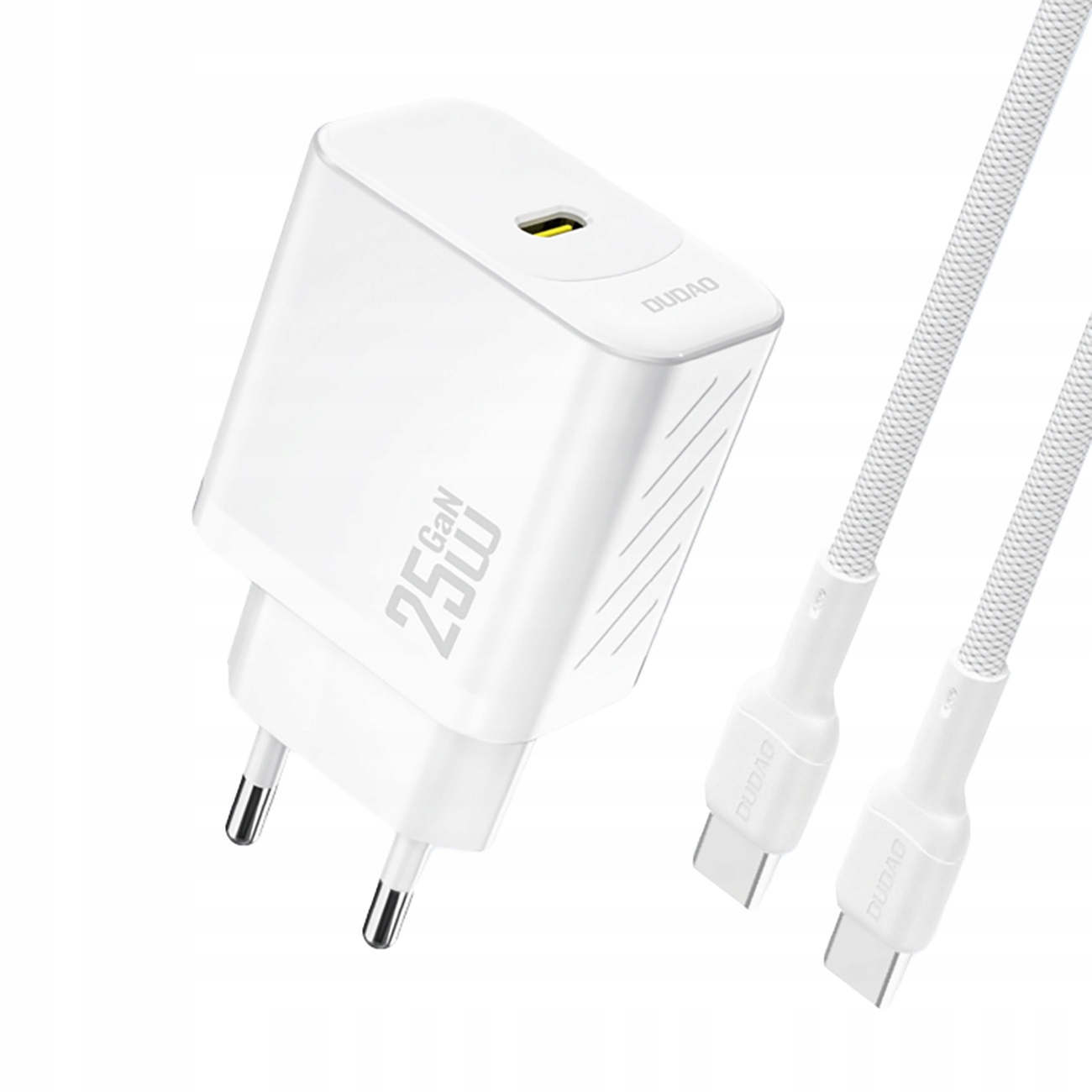 Ładowarka sieciowa Dudao A27CEU Pd 25W GaN Usb- C z kablem Usb- C biała