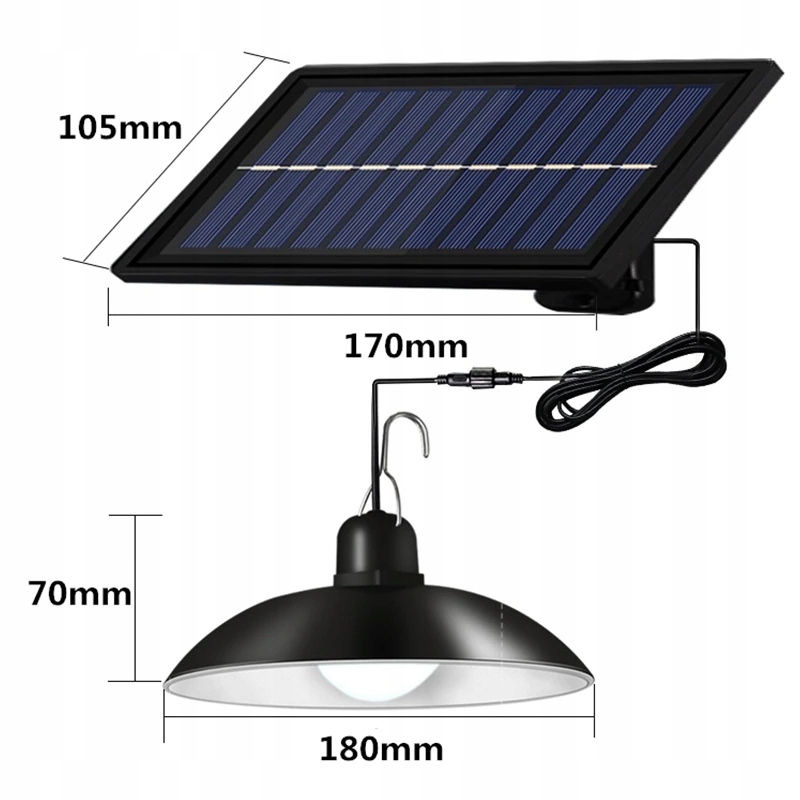 ŻYRANDOL LAMPA SOLARNA LED ŻARÓWKA OGRODOWA Moc lampy 3.5 W