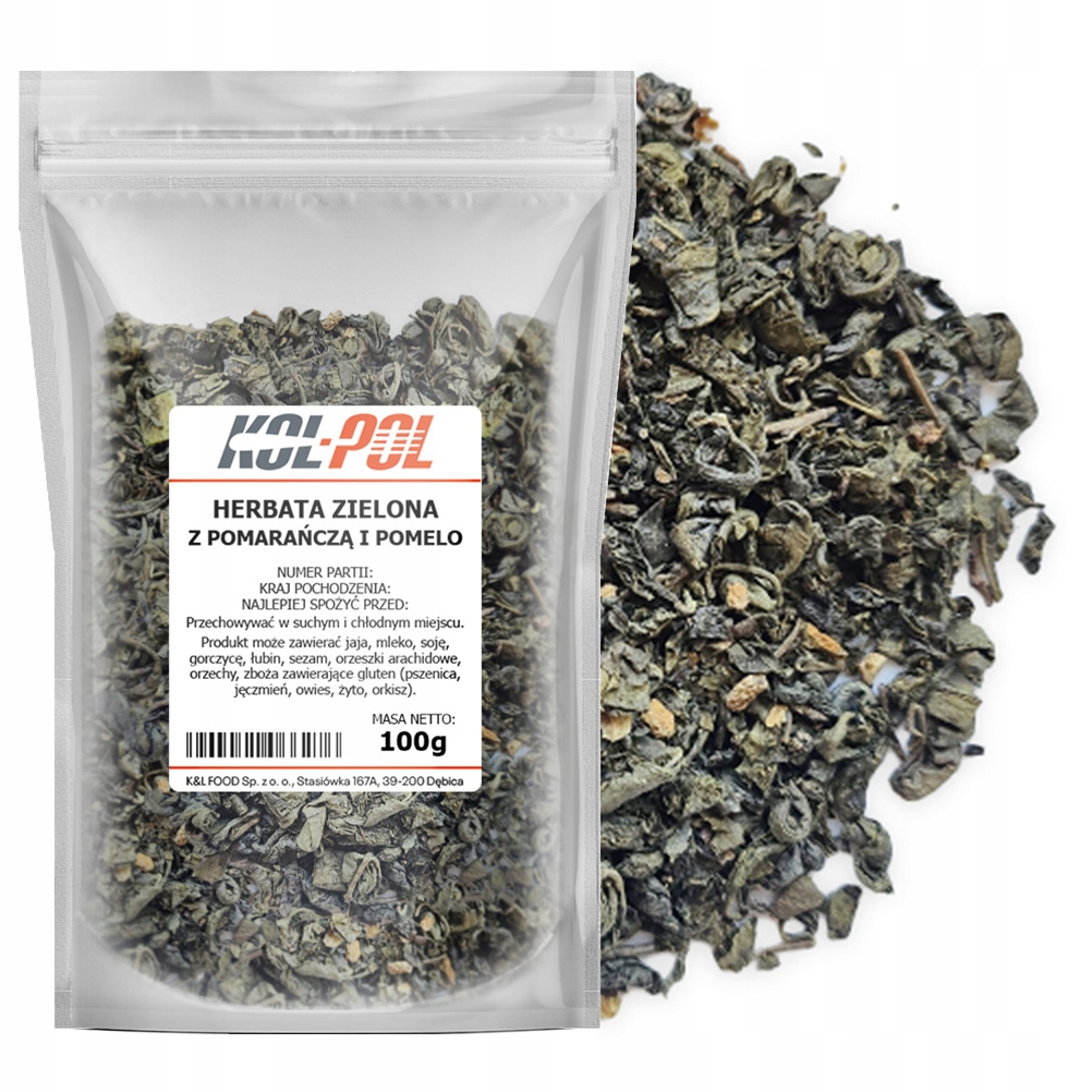 Čaj Zelený Pomeranč Pomelo 100 g Ovocný listový přírodní Kol-Pol