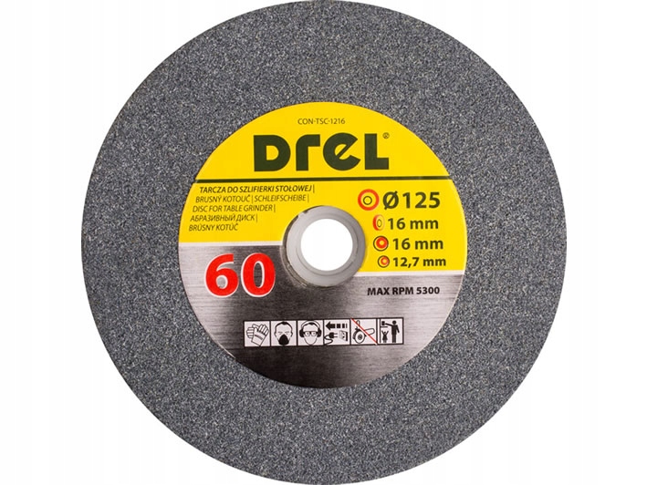 

Tarcza Szlifierska Kamień 125 x 16 x 16 mm P60