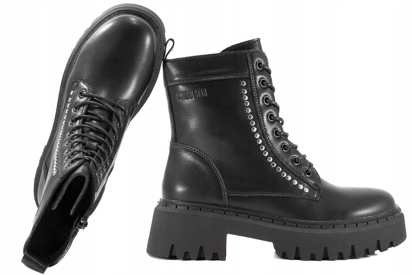 Big Star OO274A255 Zimní Boty Trapery Zateplené Kůží černé 36