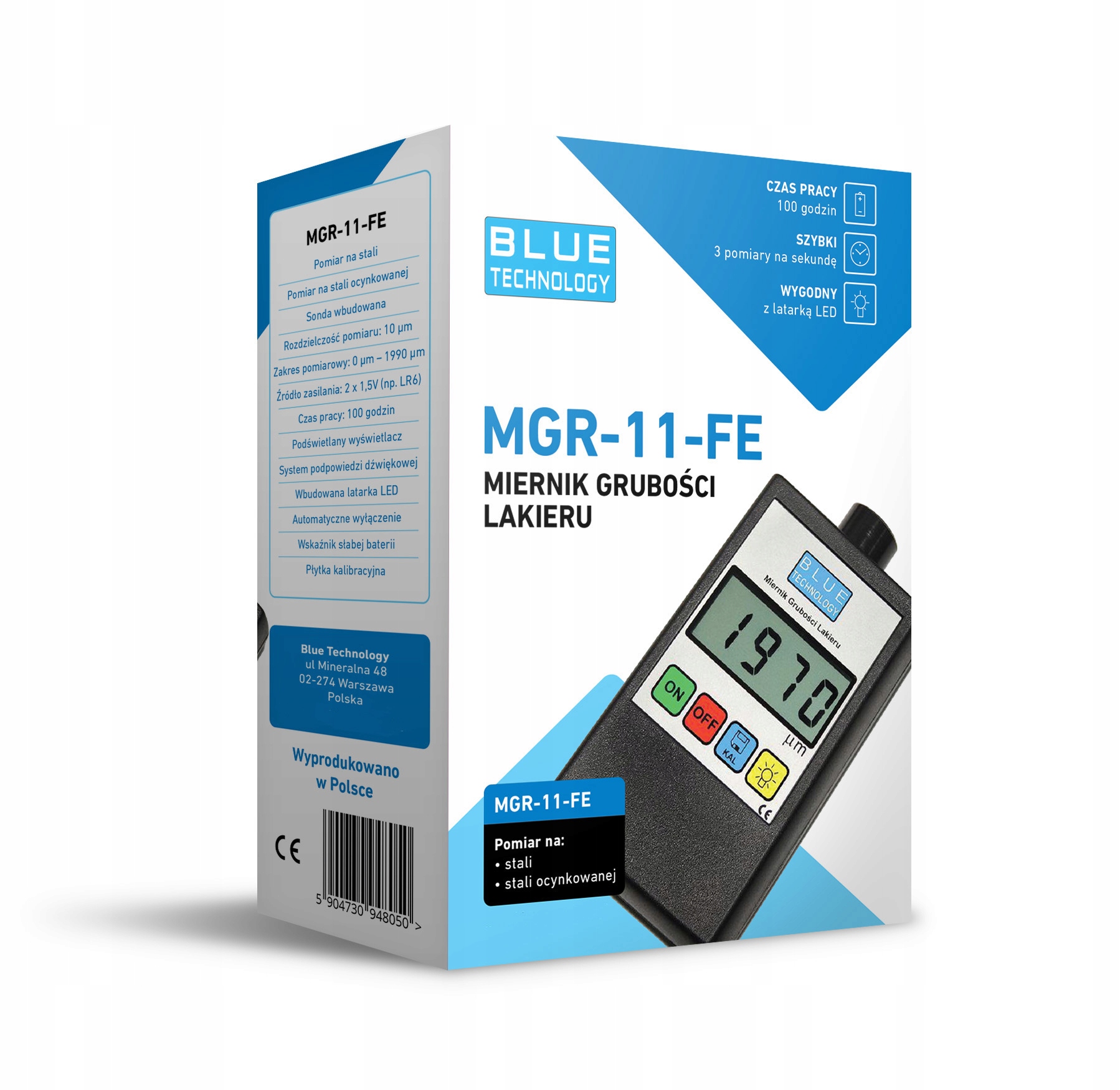 

Miernik grubości lakieru czujnik tester MGR-11-FE