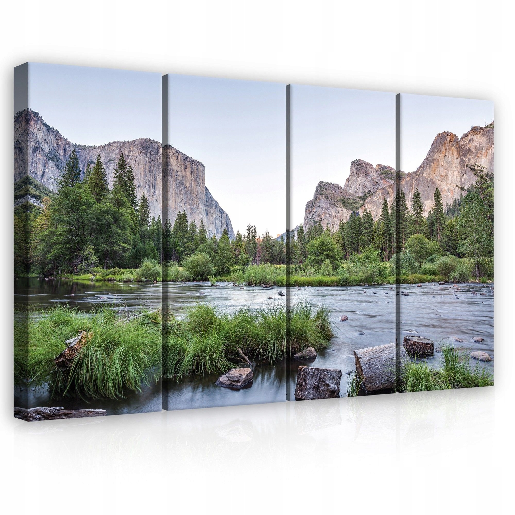 Obraz 120x80 Horská krajina řeka skály Yosemitská příroda klid les voda