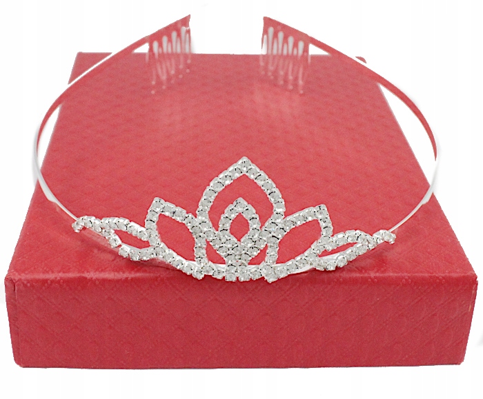 

Korona Tiara Diadem do włosów srebrny cyrkonie 7