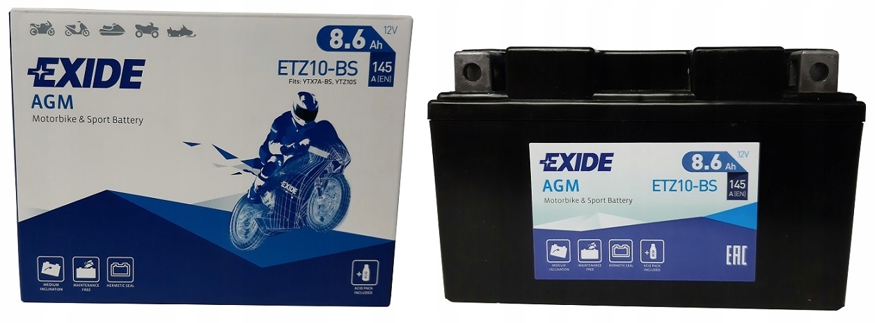 

Akumulator Exide Bike Mf Agm YTZ10-BS 12V 8.6AH