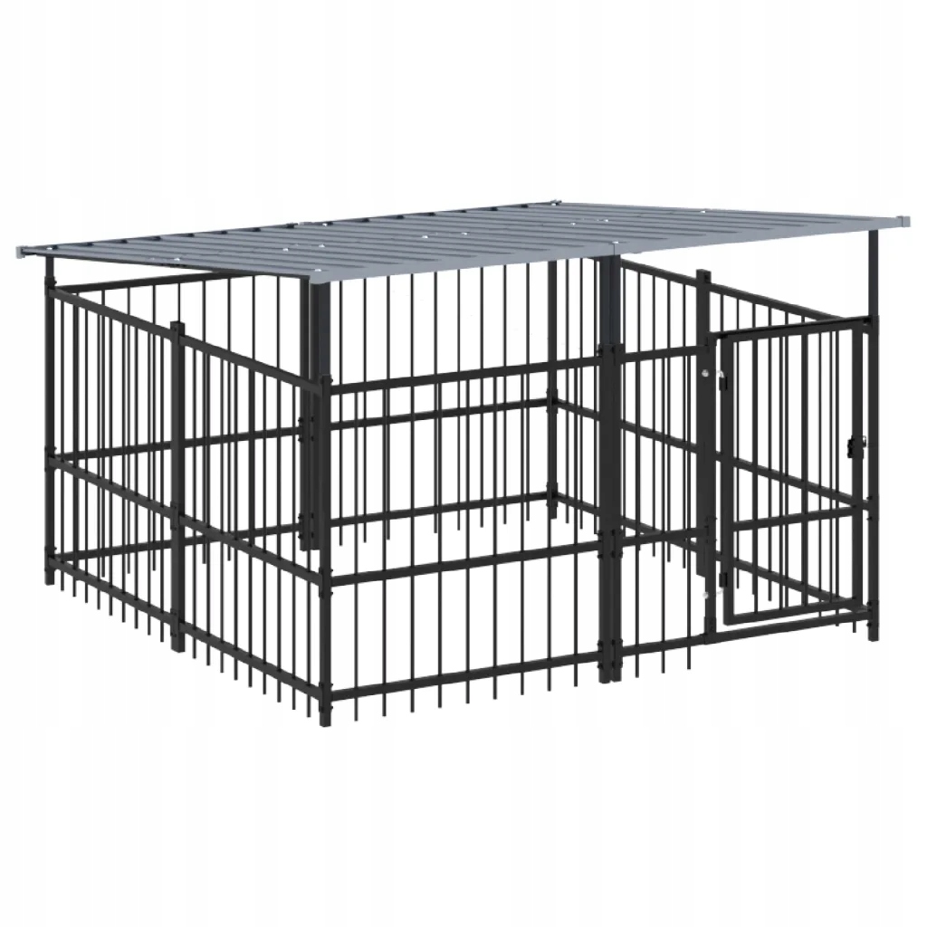 Levně Kotec pro psa se zastřešením, ocelová, 3,75 m²