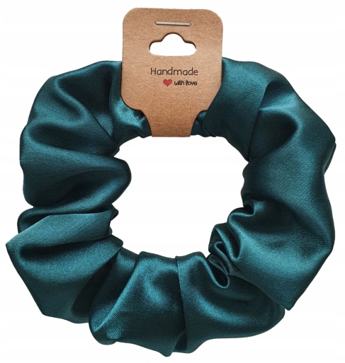 

Scrunchie Satynowa Handmade Butelkowa Zieleń