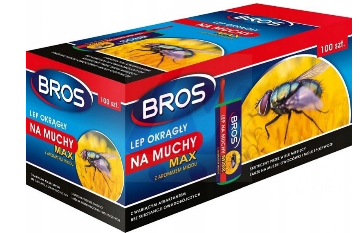 

Bros Lep Okrągły Max Z Miodem Na Muchy 100 Szt