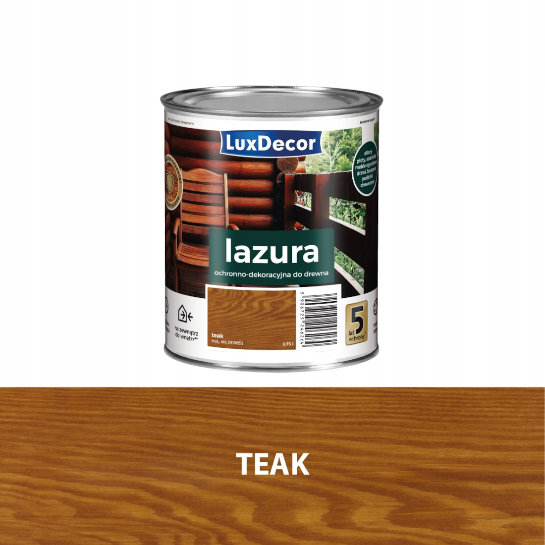 Luxdecor Ochranná A Dekorativní Lazura Na Dřevo 4,5 L Teak Tik Pro Altány