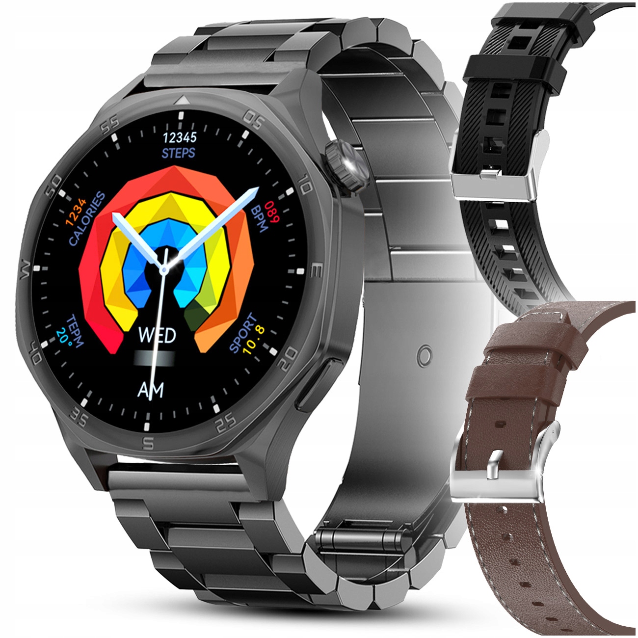 Chytré Hodinky Pánské Hodinky Menu Pl Hovory Amoled Diktafon MP3 4GB 3 proužky