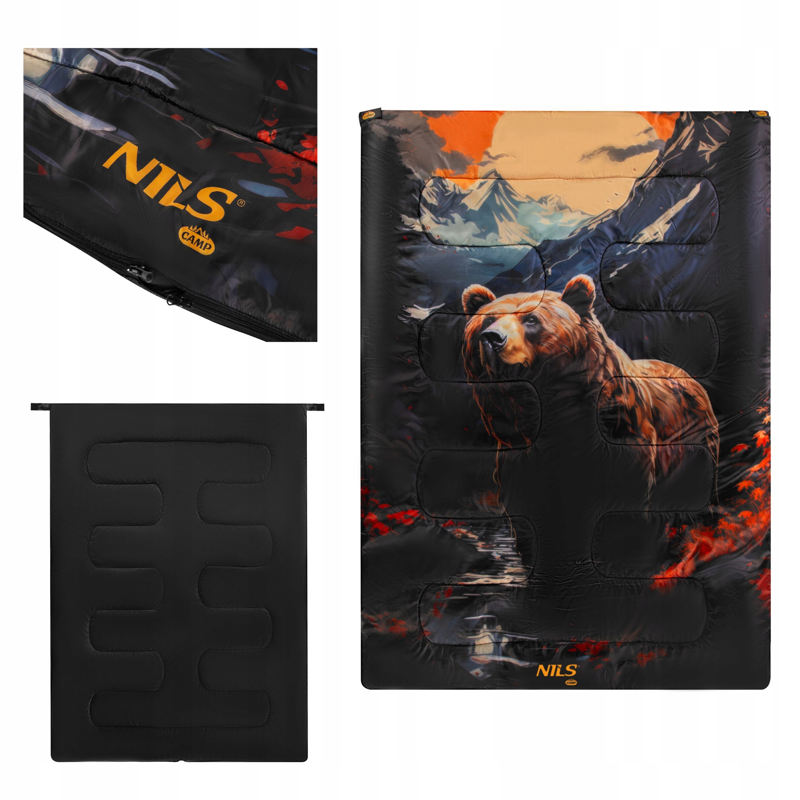 Pevný dvoumístný cestovní spací pytel pod stan Nils Camp 200 x 140 cm