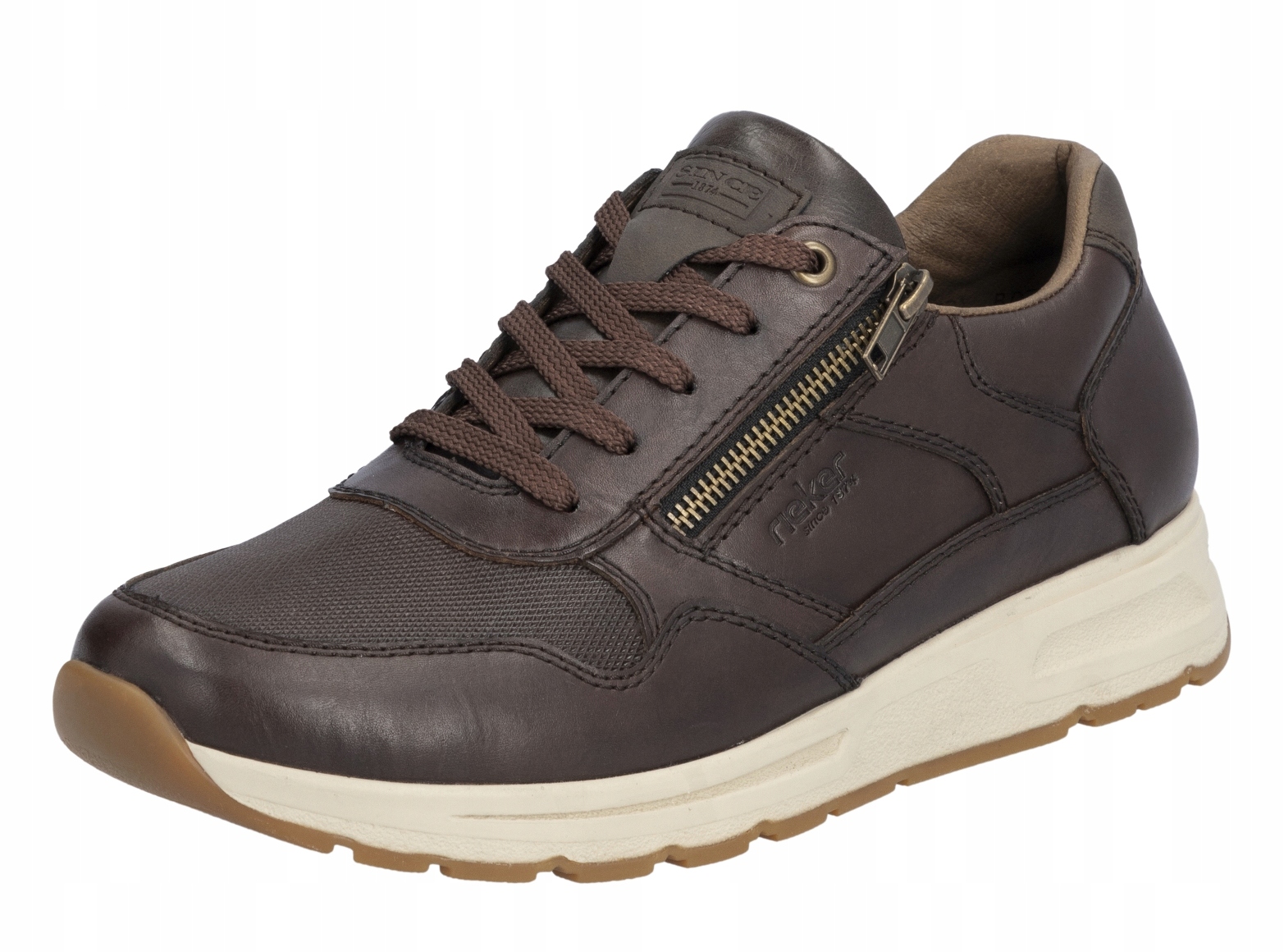Rieker B0701-25 vel.46 hnědé kožené polobotky tenisky