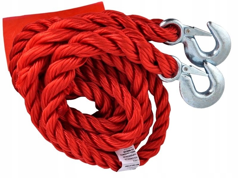 LINA LINKA HOLOWNICZA PLECIONA Z HAKAMI 4M 4000KG Długość maksymalna 4 m