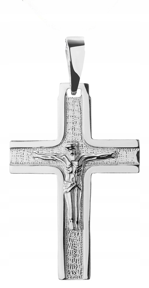 Stříbrný Velký Kříž S Ježíšem Mužským. Ryzost 925!