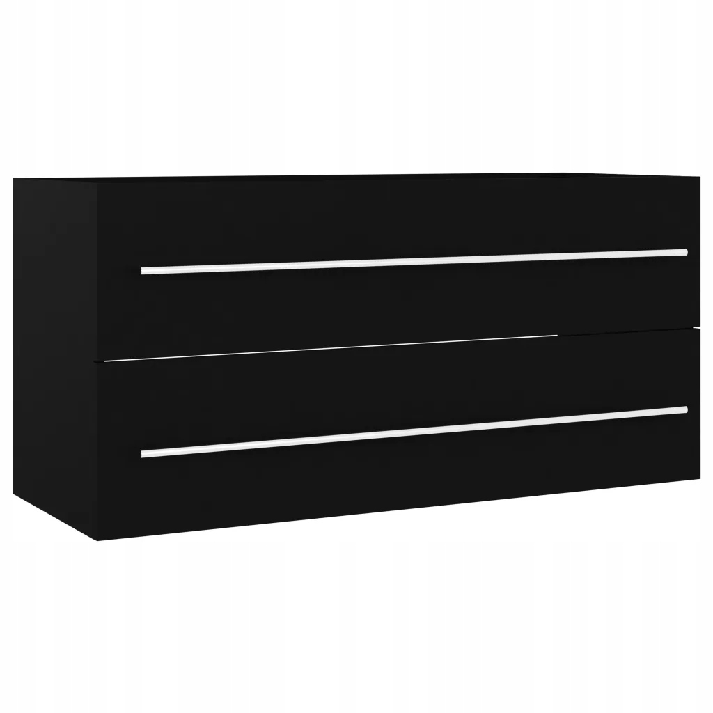 Elegantní skříňka pod umyvadlo se zásuvkou, černá, 100 x 38,5 x 48 cm