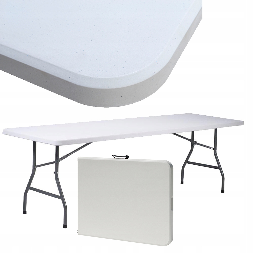 Stół Ogrodowy Składany Rozkładany Cateringowy Bankietowy 240x90cm walizka