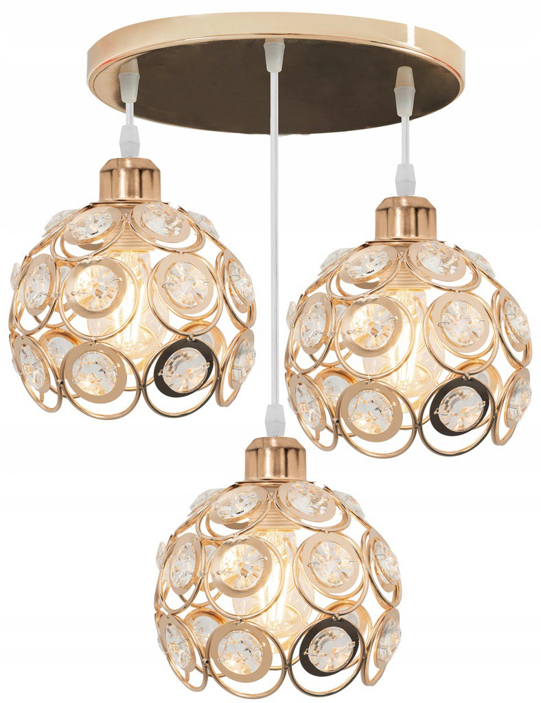 

Lampa Kryształ Elegancka Potrójna Sufitowa Loft