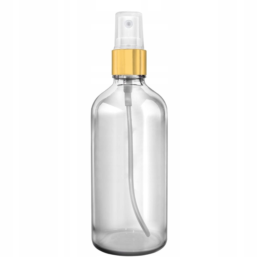 

Butelka Bezbarwna 100ML Z Atomizerem Złotym