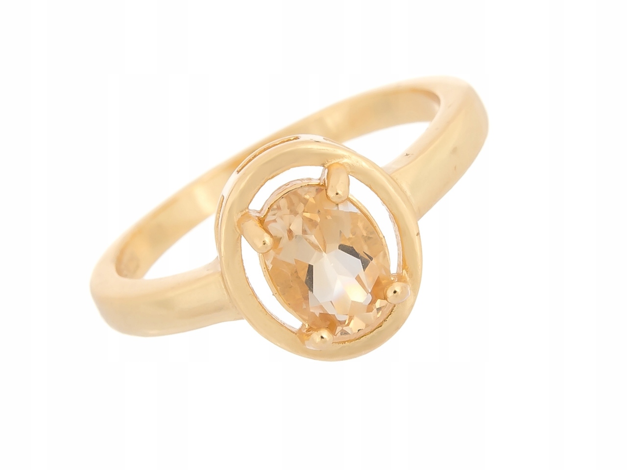 Stříbrný Prstýnek VEL.17 Pozlacený Citron Přírodní Dárek