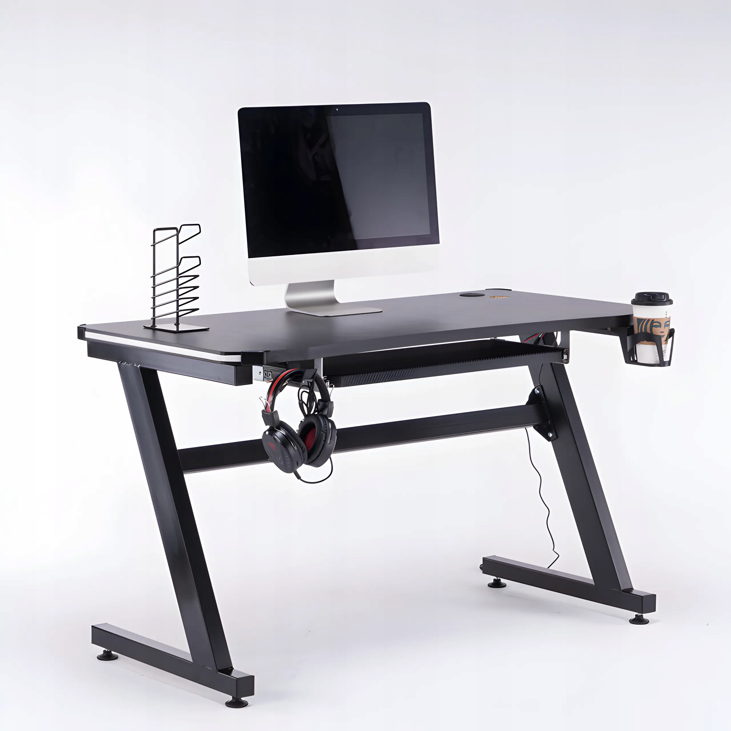 UCHWYT WIESZAK NA SŁUCHAWKI NAUSZNE DO BIURKA/ OBRACANY SOLIDNY CZARNY Marka Inna