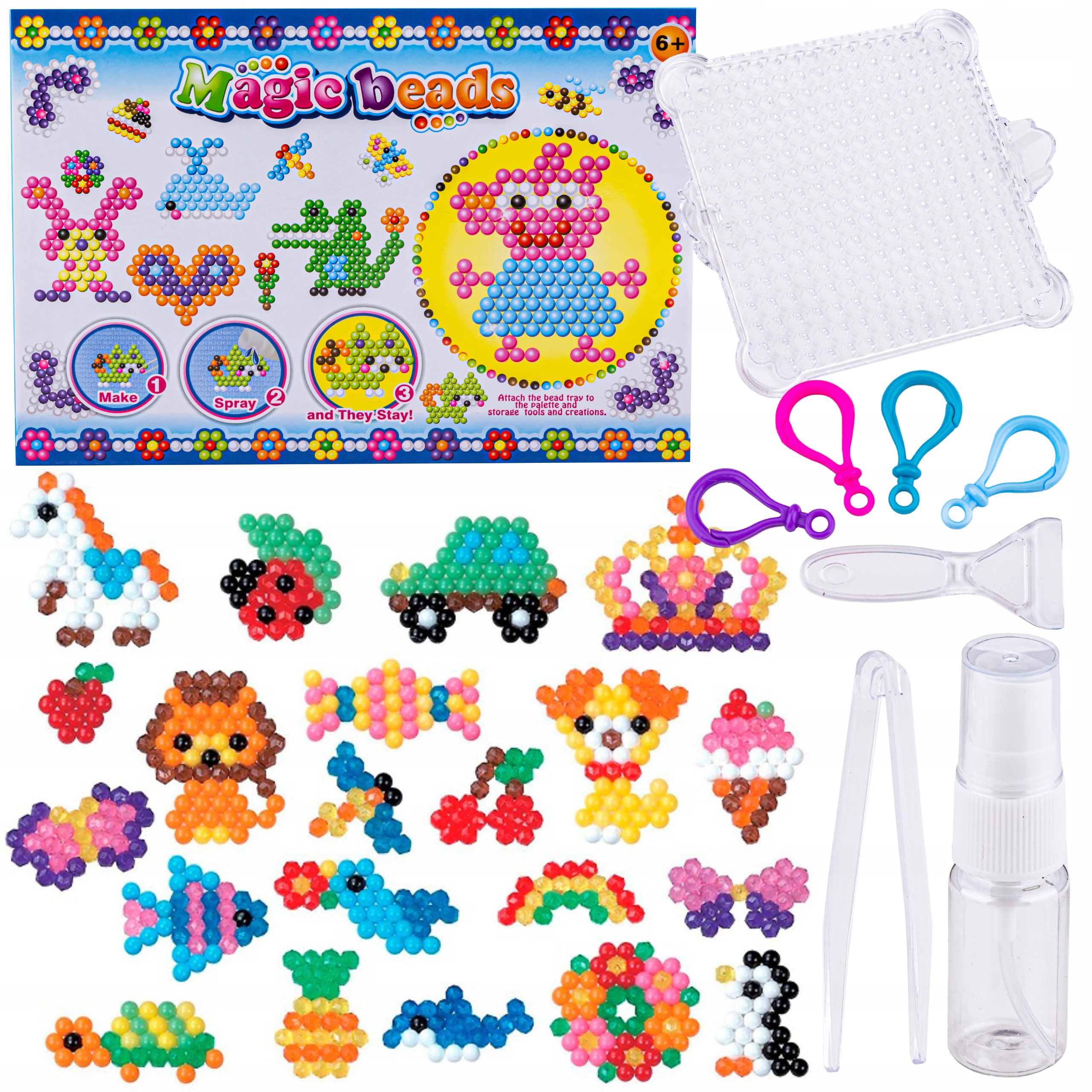 ZESTAW Koralików KOLOROWE KORALIKI WODNE SZABLONY