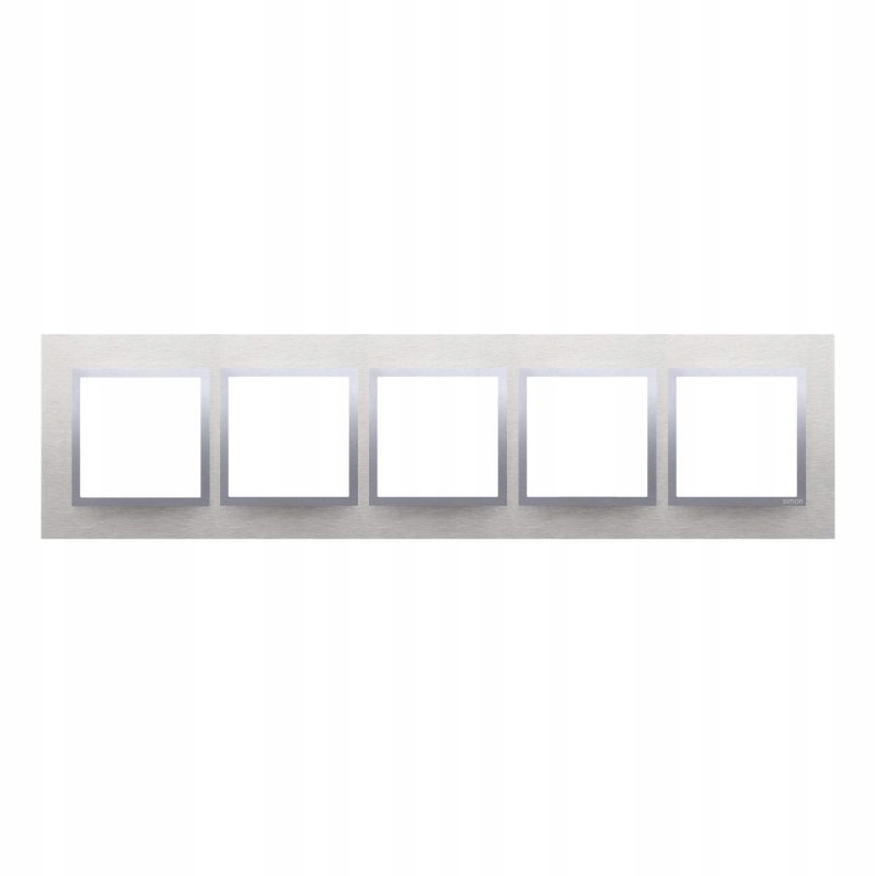 Rámček na 5 zásuviek päťnásobný kovový inox DRN5/77 Kontakt Simon 54
