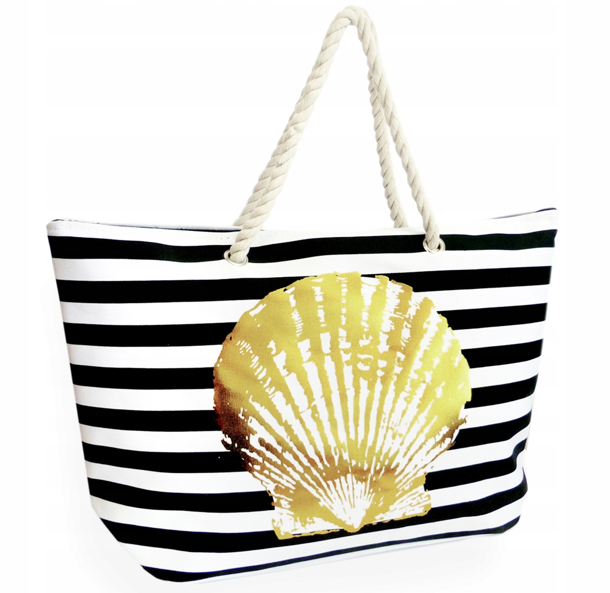 TORBA PLAŻOWA DUŻA ZAPINANA MIEJSKA W PASKI SHOPPER NA ZAKUPY PLAŻĘ PIKNIK EAN (GTIN) 5904413699576