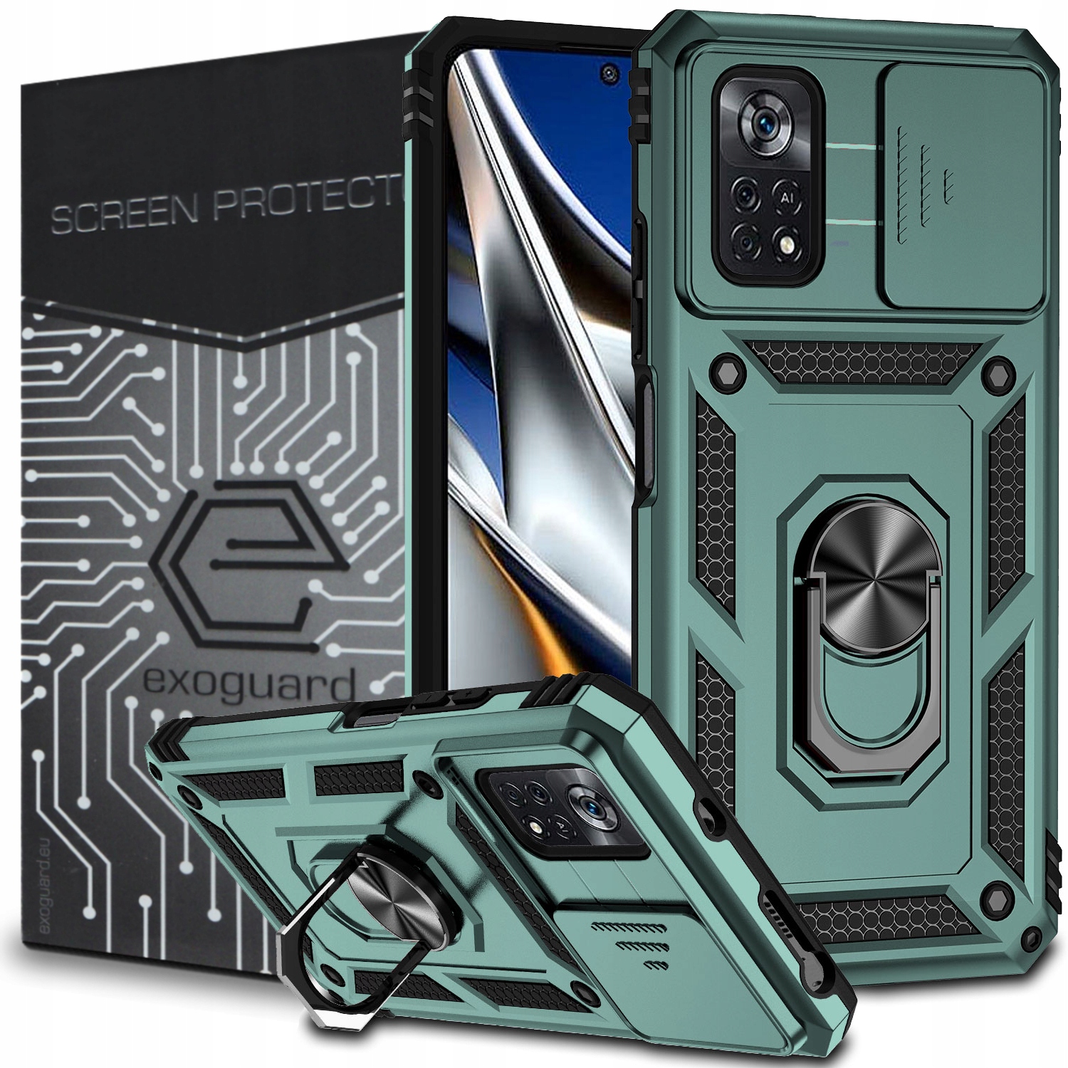 

Case Etui Pancerne+szkło do Xiaomi Poco X4 Pro 5G