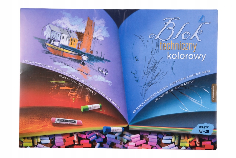 

Blok techniczny A3 kolorowy 300g 20k, Kreska