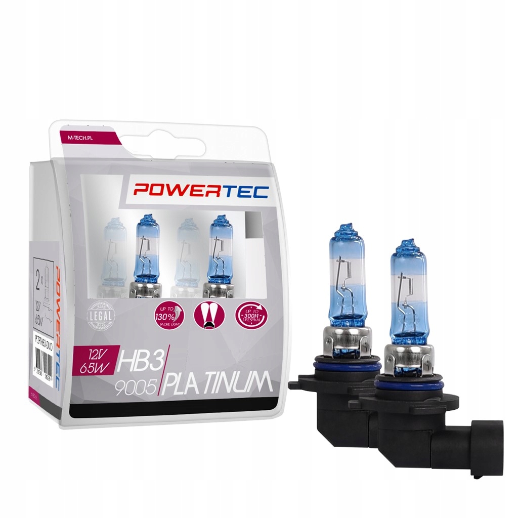 

Żarówka Powertec HB3 PLATINUM+130% 12V 65W Duo Box