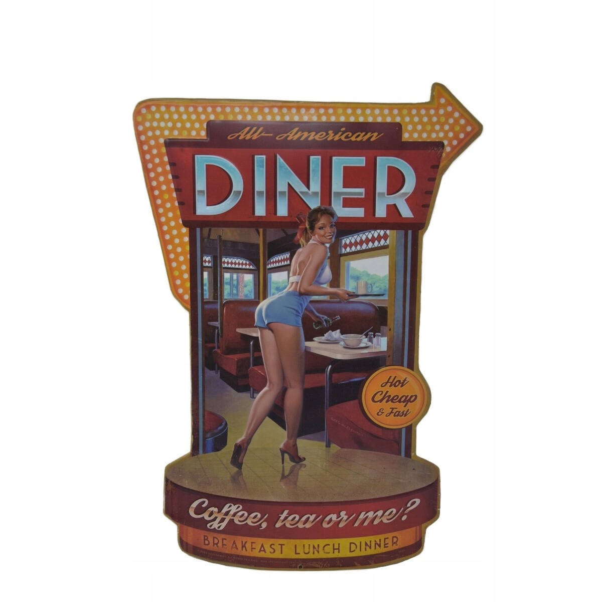 Вывеска Diner Girl 3D, подарок