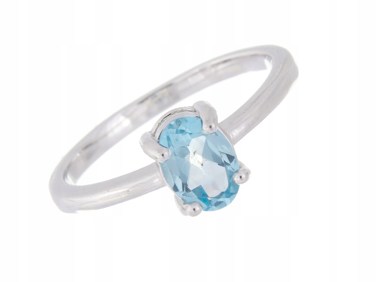 Stříbrný Prstýnek VEL.17 Swiss Topaz Přírodní 7x5