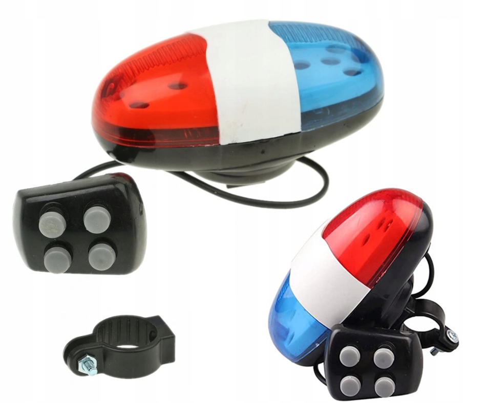 

Dzwonek Rowerowy Lampka Lampa Rowerowa Syrena Led
