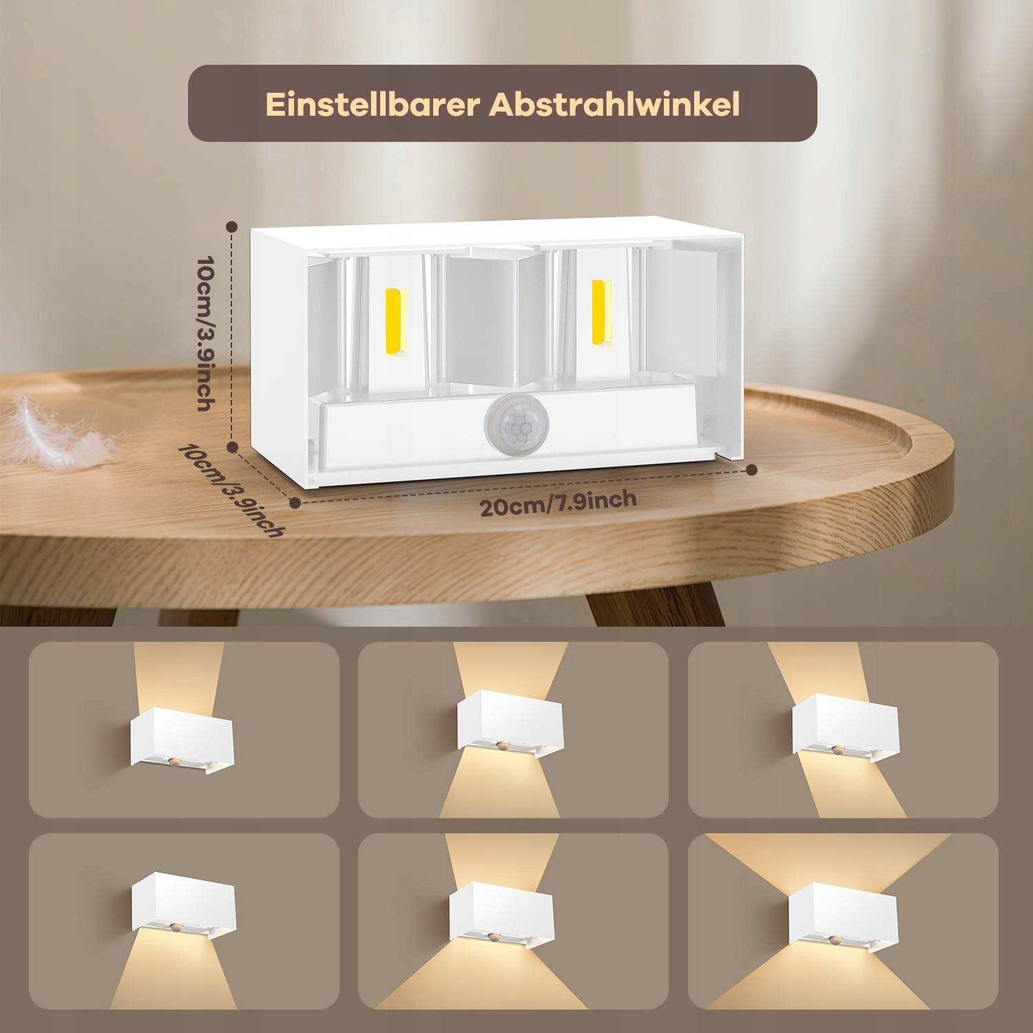 VATATO 24W Lampa Zewnętrzna LED Czujnik Ruchu IP65 3000K Biała 2 Sztuki — miniatura 4