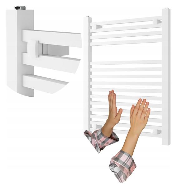Biely Kúpeľňový Radiátor Rebríkový 80x60 cm Moderný Ohrievač Bergen
