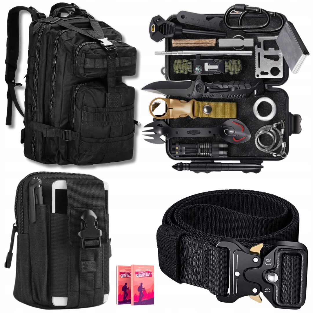 Wyjazdowy Zestaw Przetrwania Nerka Plecak Taktyczny Pas Parciany 120 cm
