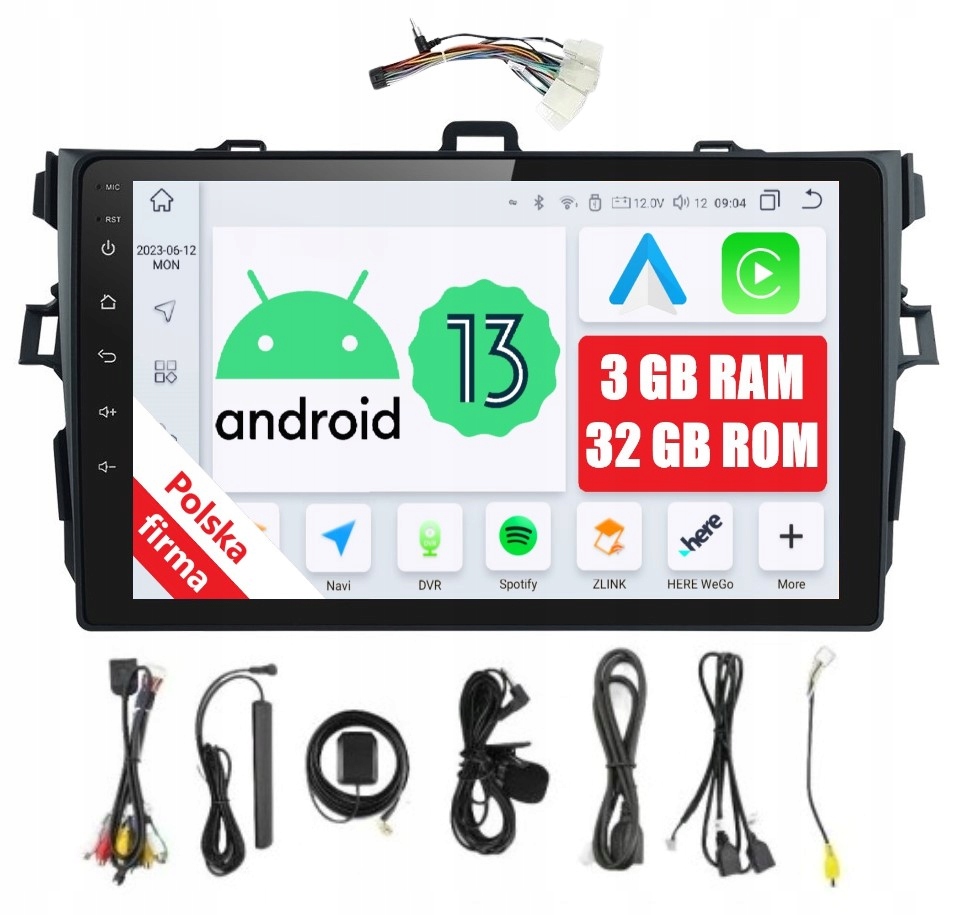 Rádio 2DIN Navigácia Android Toyota Corolla X 10 3/32 Gb Dsp Carplay Lte