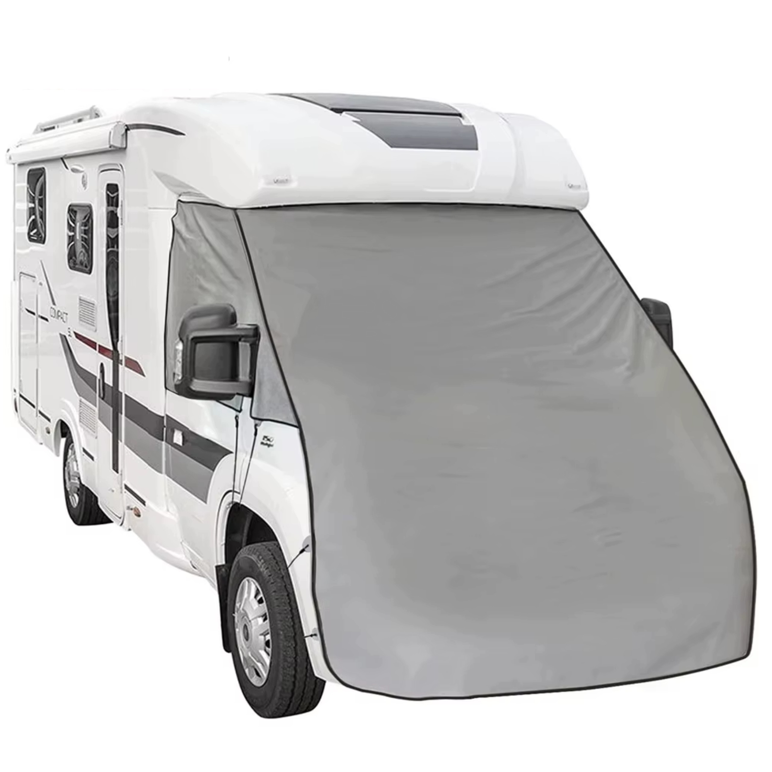 Vnější termoizolační clona na čelní sklo a boční okna pro obytné vozy a dodávky (Fiat Ducato X250/X290), 5vrstvá, voděodolná, velká