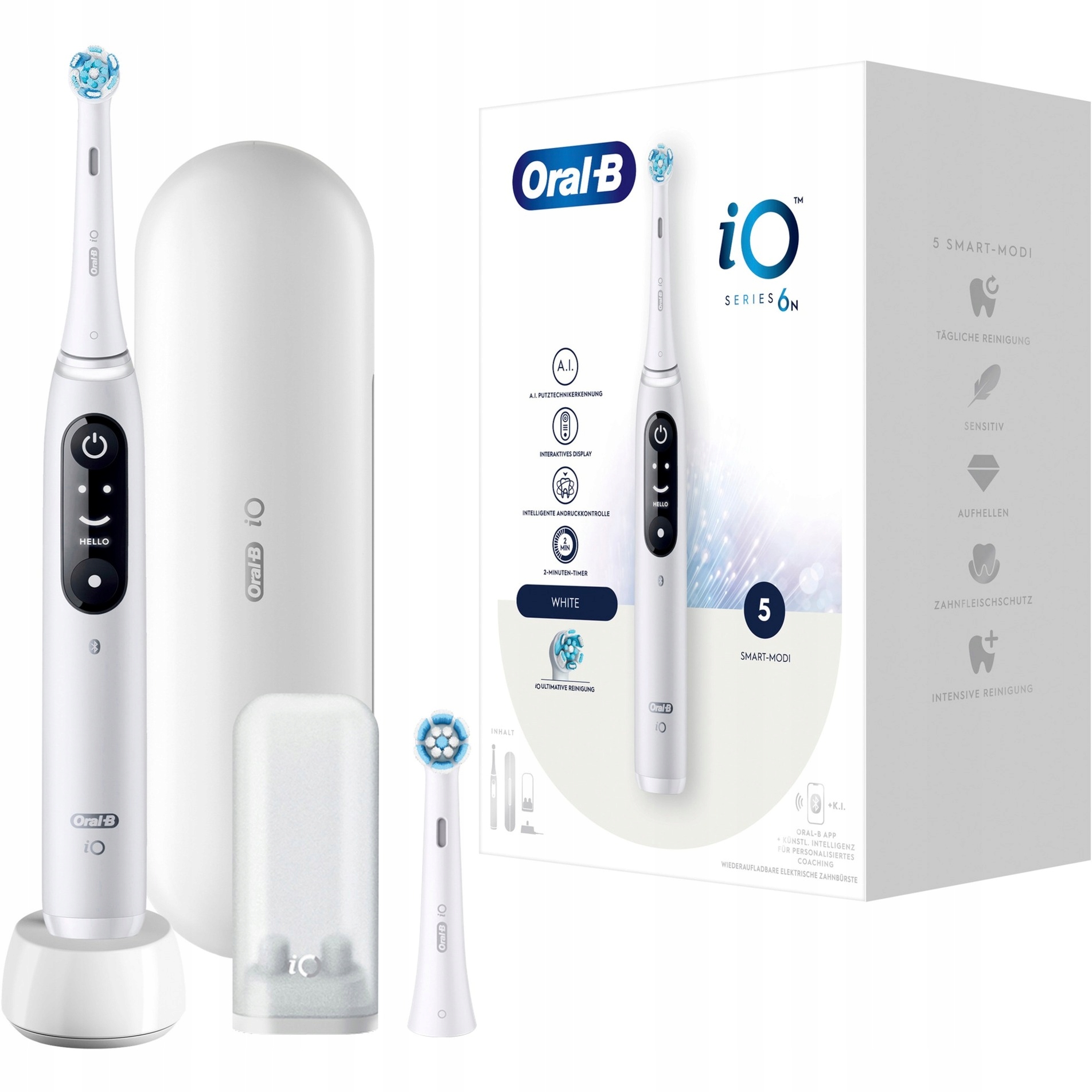 Elektryczna szczoteczka do zębów Oral-B iO 6N Biała Brush Head Tc