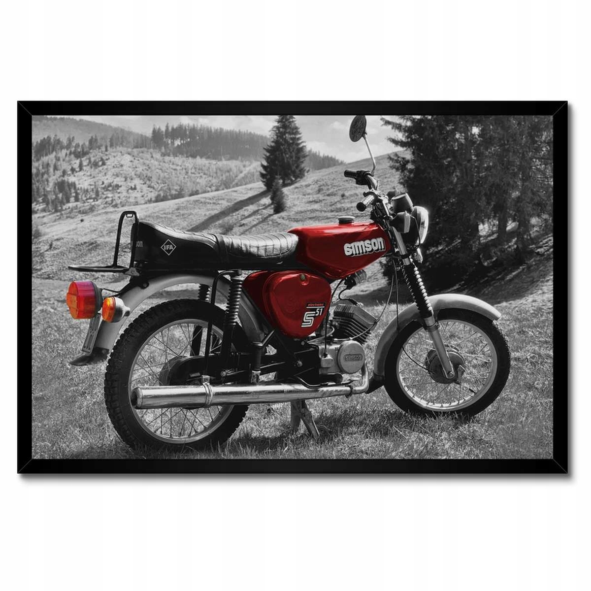 Plakáty v rámu 60x40 Červený Simson S51 E